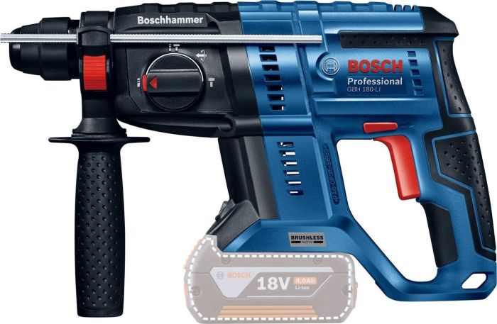 Набір із двох акумуляторних інструментів Bosch Professional 18В перфоратор GBH 180-LI дриль-шурупокрут GSR 180-LI акб 2х4А·год сумка