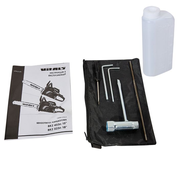 Пила ланцюгова бензинова Vitals BKZ 453n 15" 38см 1.7кВт/2.3л.с. 45см3 6.3кг