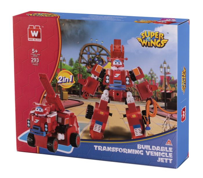 Конструктор-трансформер Super Wings Small Blocks 2in1 Buildable Transforming Vehicle Джетт (Jett)