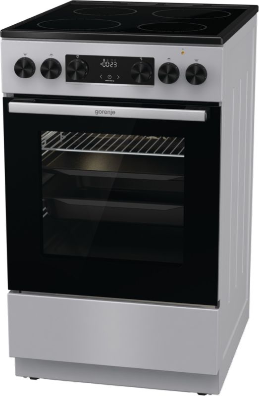 Плита Gorenje электрическая стеклокерамическая, 70л, 50x60см, дисплей, программатор, серый