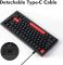 Клавиатура механическая Lemokey  X4 84Key, Keychron Red, USB-A, QMK/VIA, EN/UKR, Red led, чорний