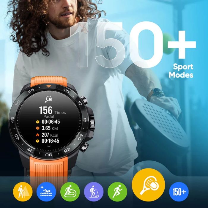 Смарт-годинник Mibro GS Explorer S 48мм, 1.32", 466x466, AMOLED, BT 5.3, Dual-band GPS, 10 ATM, чорний обсидіан