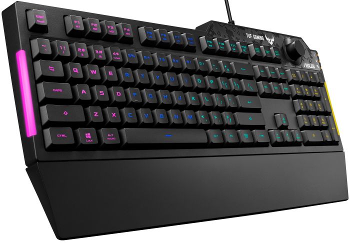 Клавиатура мембранная ASUS TUF Gaming K1, 104key, USB-A, EN/UK, RGB, чёрный