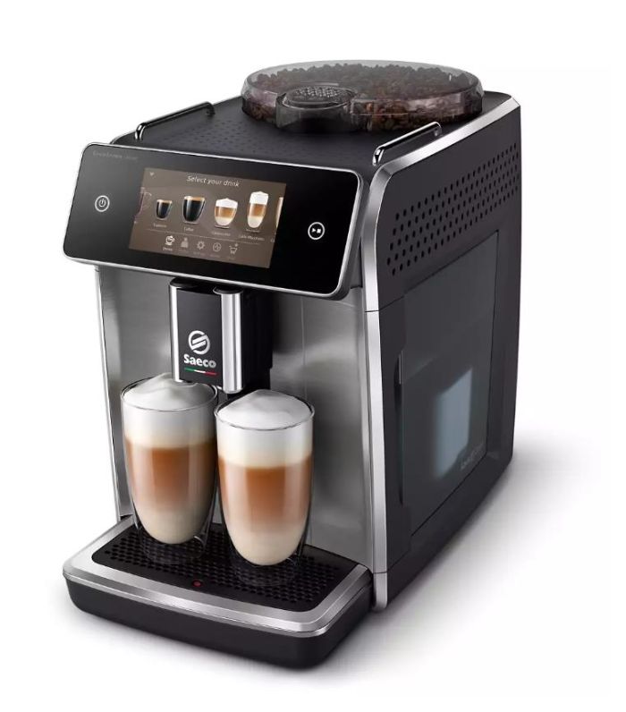 Кофемашина Saeco GranAroma Deluxe 1.8л, зерно + молоко, автомат.капучинатор, OLED диспл, авторецептов - 18, черный