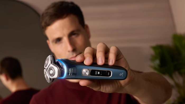 Бритва електр. Philips Series i9000 Prestige SkinIQ роторная,  бритв.головок-3, Li-Ion, сух.+влажн., триммер,индикат. заряда, тверд. чехол, синий