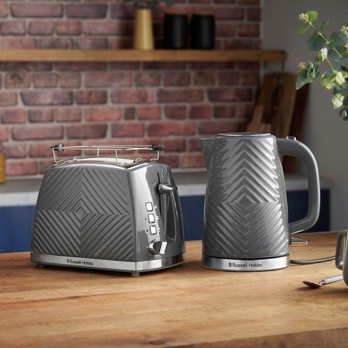 Тостер Russell Hobbs GrooWe 2 Slice 850Вт, подогрев, размрозка, подогрев, серый