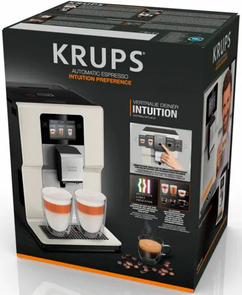 Кавомашина Krups Intuition Preference 3л, зерно, автомат.капучинатор, авторецептів - 8, бежево - чорний