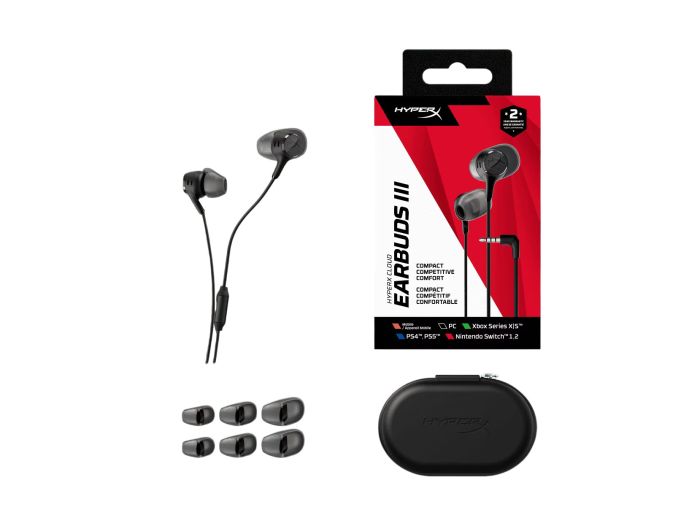 Гарнитура игровая HyperX Cloud Earbuds III, 3.5мм, черный