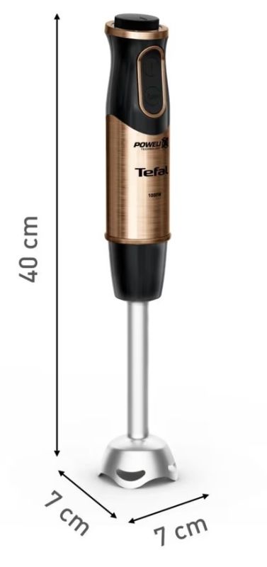 Блендер Tefal погружной Quickchef 1000Вт, 3в1, чаша-800мл, чопер-500мл, турборежим, бронзово-черный