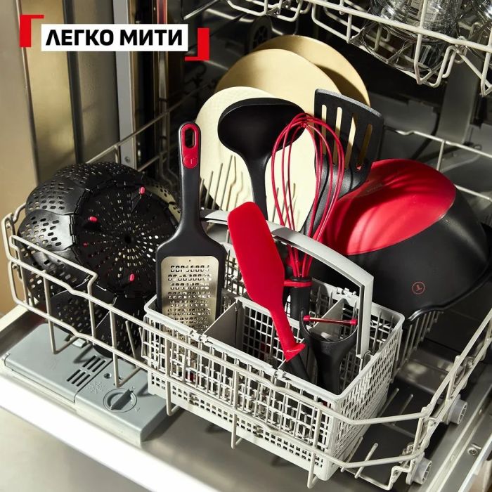 Вінчик Tefal Ingenio, пластик, силікон, чорно-червоний