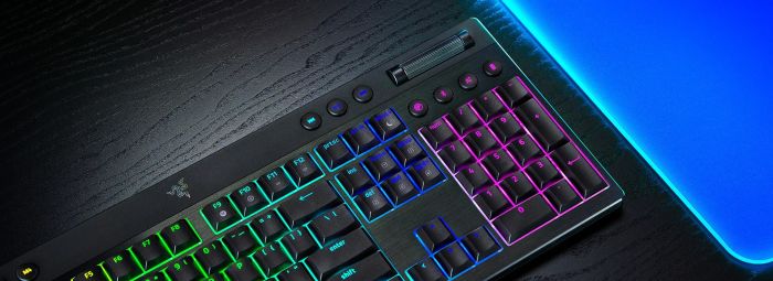Клавиатура механическая Razer BlackWidow V4 Low-profile HyperSpeed, 104key, Green Switch, USB-A/WL/BT, EN, RGB, чёрный