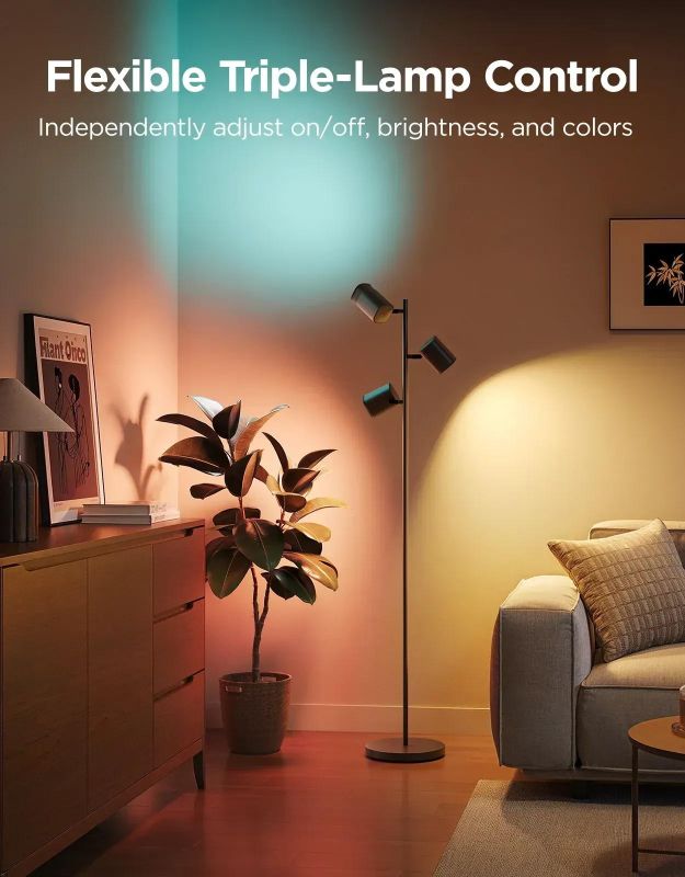 Торшер розумний Govee H60B2 Tree Floor Lamp, 1500Lm, RGBWWIC, WI-FI/Bluetooth, чорний