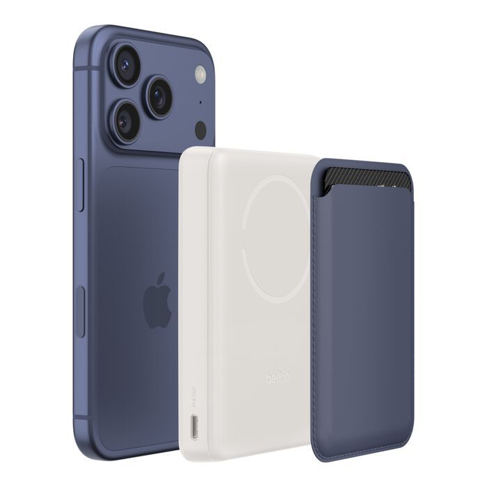 Акумулятор портативний літій-іонний Power Bank Belkin 10000мА·год, 20Вт/Qi2 7.5Вт, Slim Magnetic Ring, пісочний
