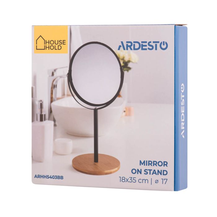 Зеркало на ножке 17" Ardesto 19х15х34,5см, стекло, бамбук, металл, пластик, черное