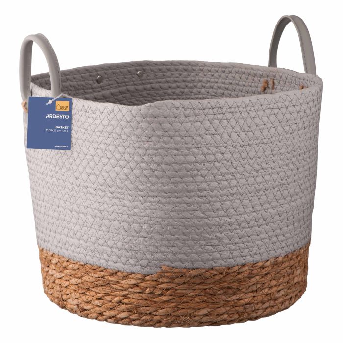 Кошик ARDESTO Minimalism 35х35х27см, паперовий шпагат, рогожка, сірий