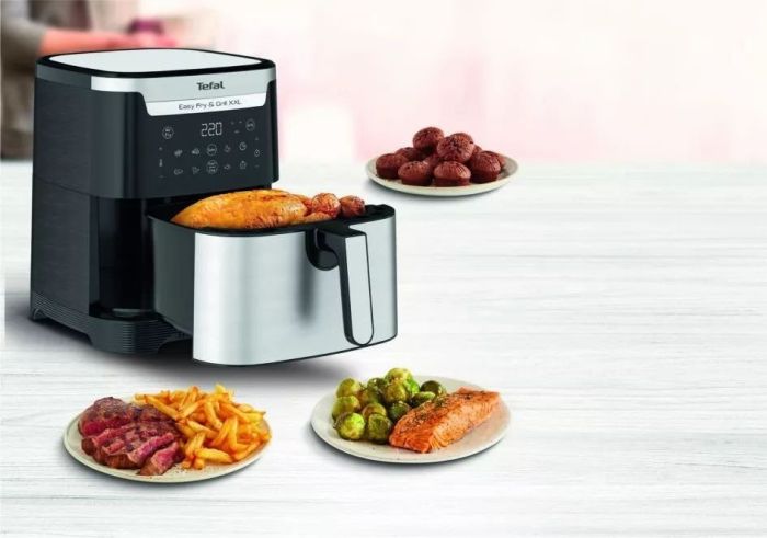 Мультипіч Tefal EasyFry&Grill XXL, 1830Вт, чаша-6.5л, сенсорне керув., 8 програм, пластик, чорно-сірий