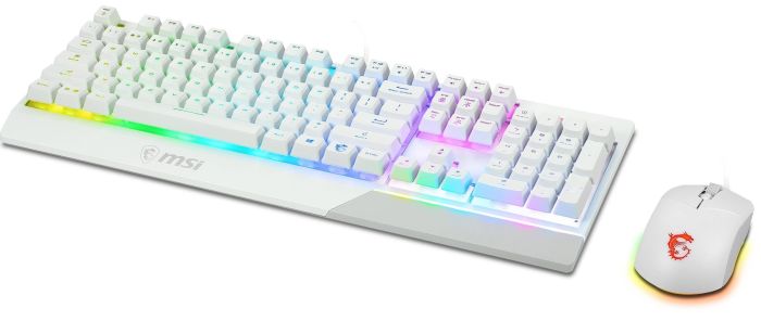 Комплект клавіатура та миша MSI Vigor GK30 COMBO WHITE UA USB, EN/UKR/RU, RGB, білий
