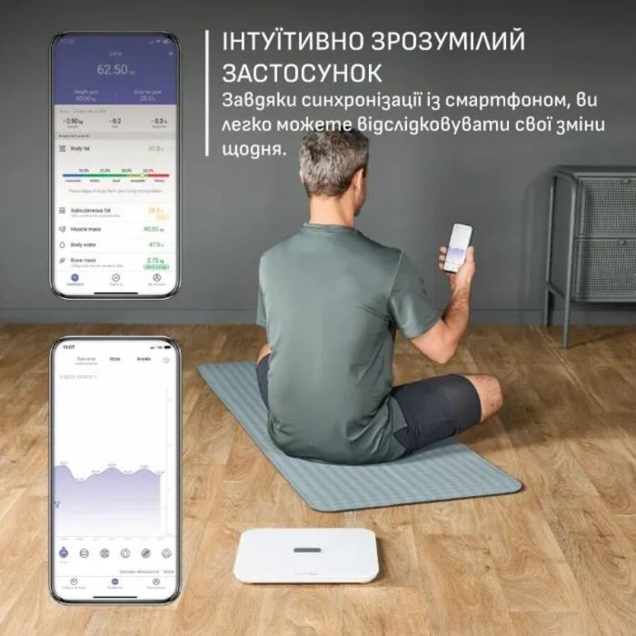 Весы Tefal напольные Goodvibes Sport, 200кг, Bluetooth, AAAx4 в компл, стекло, белый