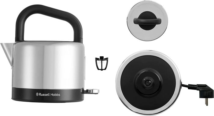 Електрочайник Russell Hobbs Distinctions Ocean 1.5л, Strix, метал, сріблясто-чорний