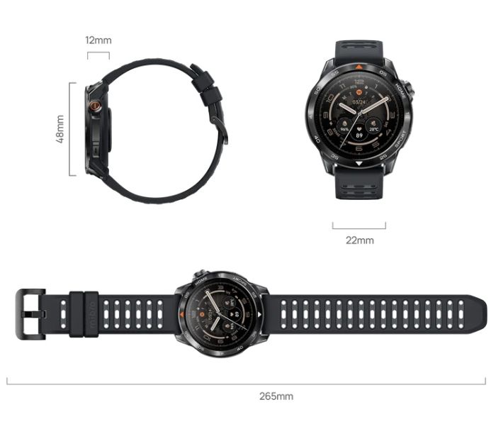 Смарт-годинник Mibro GS Pro 2 48мм, 1.43", 466x466, AMOLED, BT 5.3, GPS, 5 ATM, темно-сірий
