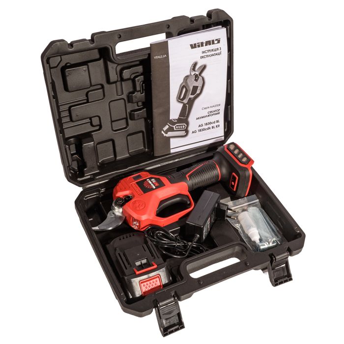 Секатор аккумуляторный Vitals Master AG 1830cdk BL Kit 18В акб 2А·ч d реза 30мм 1.5кг кейс