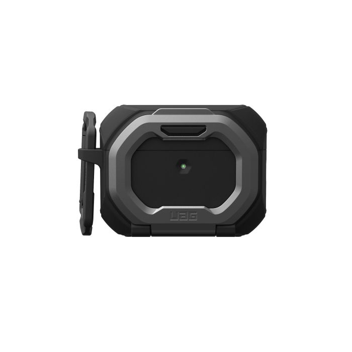 Чехол UAG для AirPods Pro (Gen 3, 2025) with Built-in Phone Stand, Monarch, Black/Silver