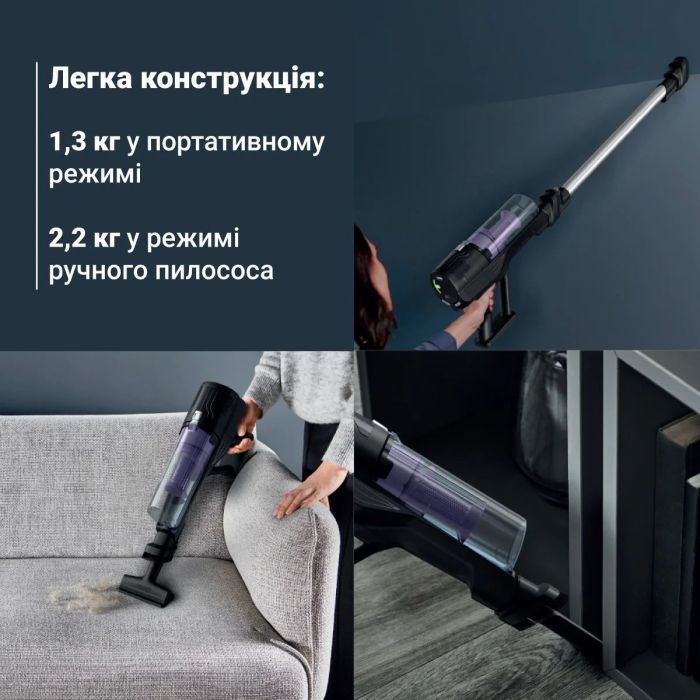 Пилосос Rowenta безпровідний X-PERT 5.80, 150Вт, конт пил -0.44л, автон. робота до 40хв, НЕРА, чорний