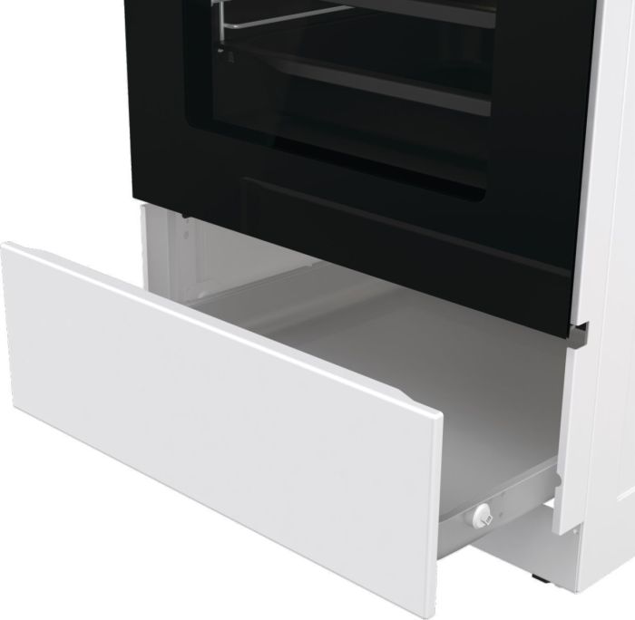 Плита Gorenje комбінована, 70л, 50x60см, дисплей, чавун, білий