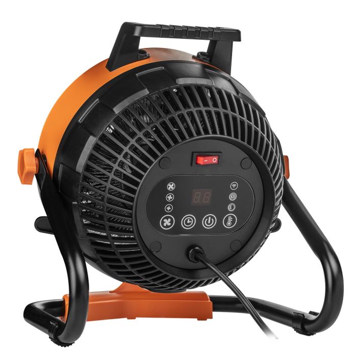 Вентилятор-обігрівач електричний Neo Tools, 2в1, 2.4кВт, 35-50м2, 460м3/год, цифрове регулювання, чорно-помаранчевий, 2.83кг