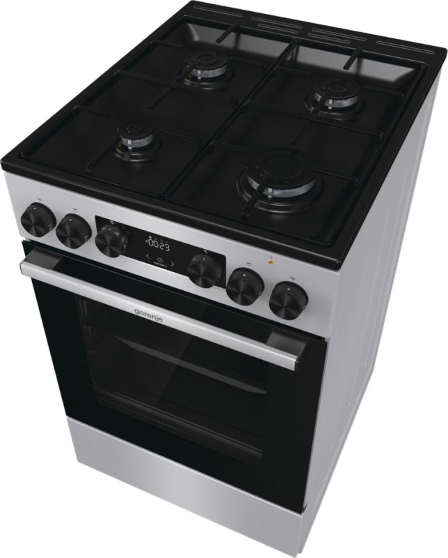 Плита Gorenje комби, 62л, 50x60см, дисплей, IconLed,эмалированные, титан
