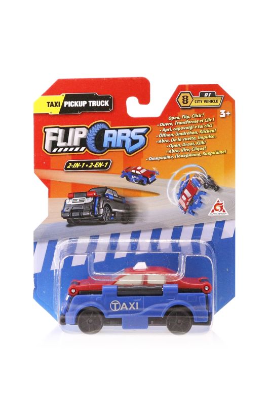 Машинка-трансформер Flip Cars 2 в 1 Городской транспорт, Такси и Пикап