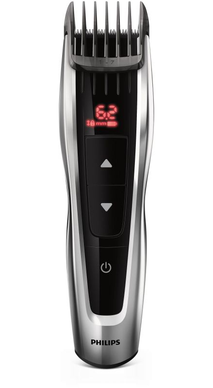 Машинка для стрижки  Philips Series 9000, акум., роторный мотор, насадок-3, кейс, сталь, чорно-серый
