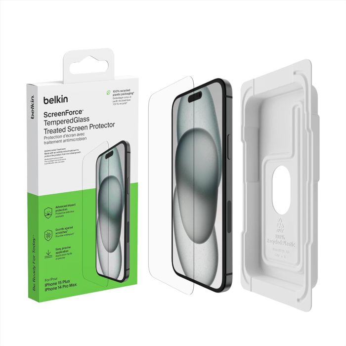 Захисне скло Belkin для iPhone 16 Plus/15 Plus/14 Pro Max TemperedGlass (1 Pack)