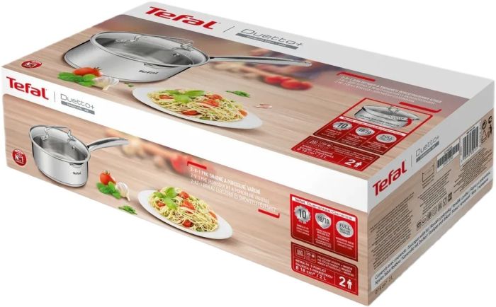 Ковш Tefal Duetto+,2л, нержавеющая сталь, стекло