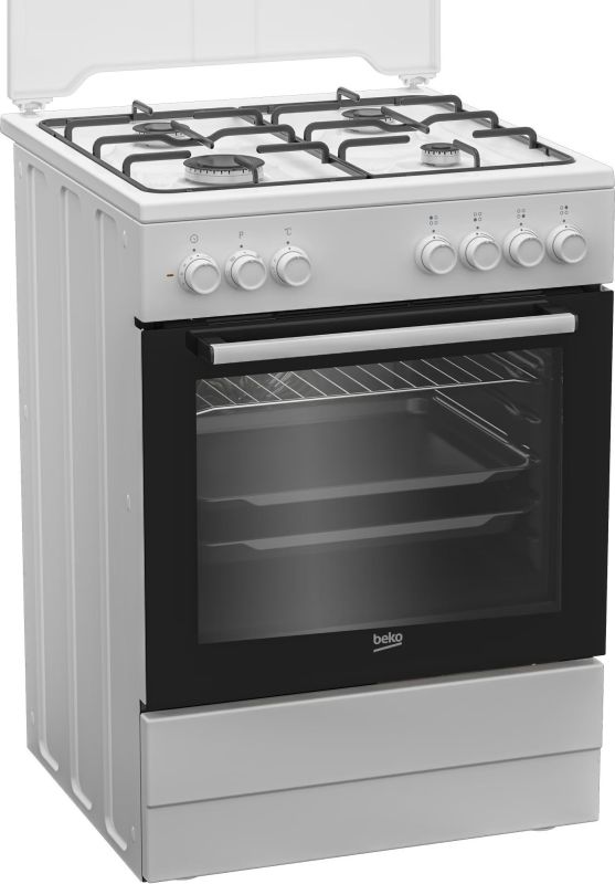 Плита Beko комби, 66л, 60x60см, конвекция, белый