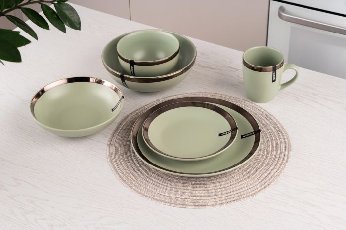Тарелка суповая Ardesto Liguria Green bay, 20см, керамика, зеленый