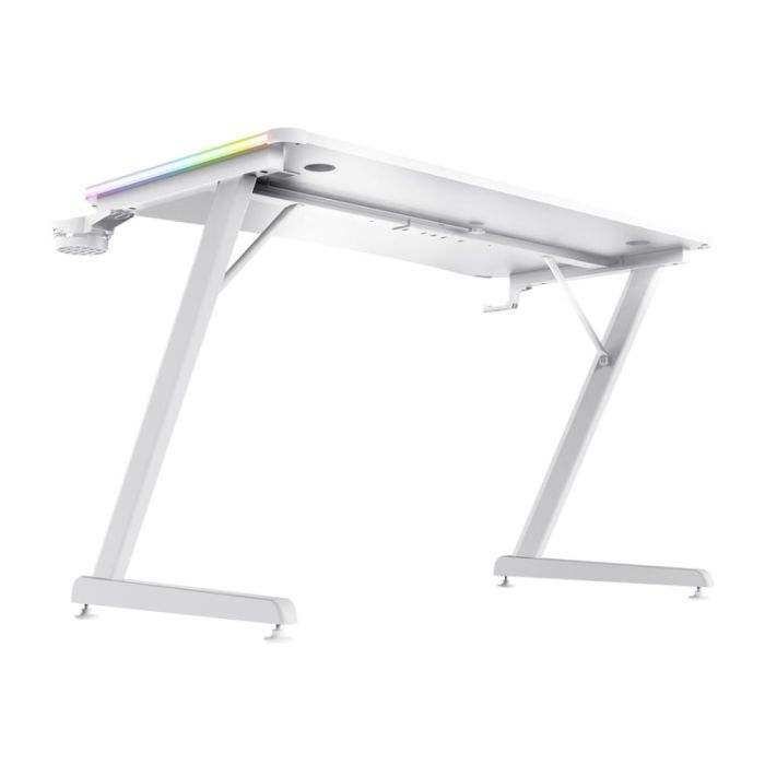 Стол Trust GXT 709W LUMINUS, (120х74см), RGB, белый