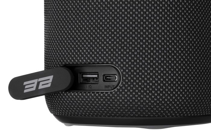 Портативна акустична система 2E SoundXDrum 50Вт, BT 5.3, TWS, RGB, PowerBank, IPX7, Чорний