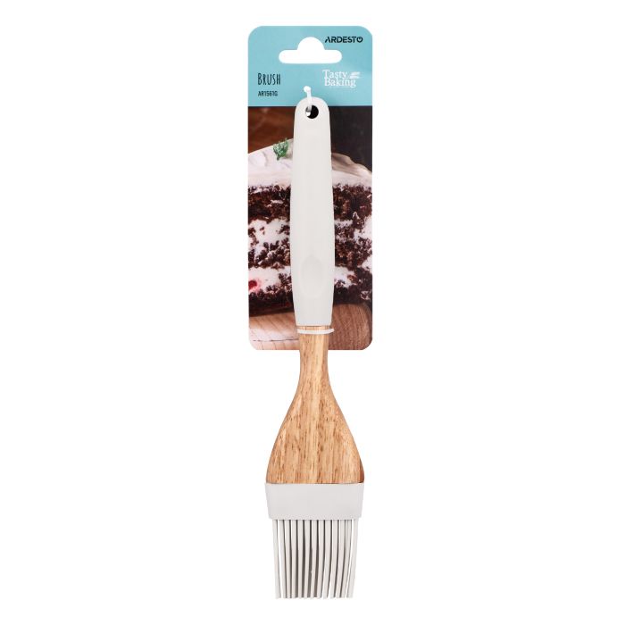Кисточка ARDESTO Tasty Baking, 22.3см, силикон, дерево, серый светлый