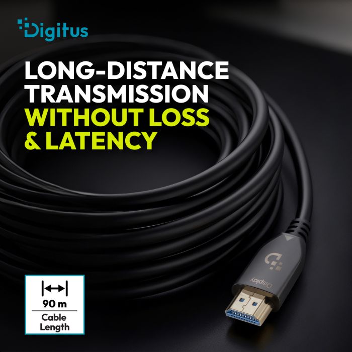 Кабель DIGITUS HDMI UHD 8K, AOC hybrid-fiber, type A M/M, 40м, чорний