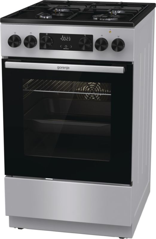 Плита Gorenje комби, 62л, 50x60см, дисплей, IconLed,эмалированные, титан