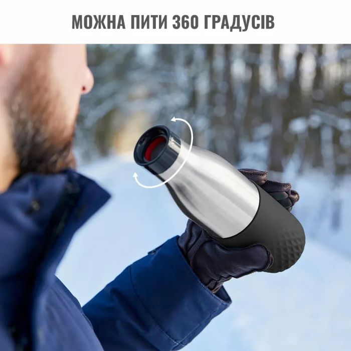 Термобутылка Tefal Bludrop, 700мл, нержавеющая сталь, черный
