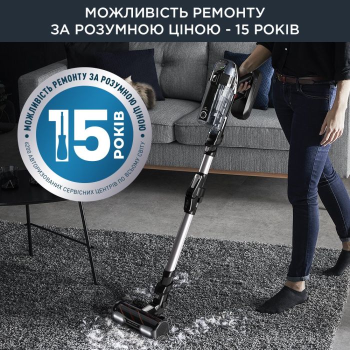 Пылесос Rowenta беспроводный X-Force Flex 14.60 Auto Animal, 48Вт, конт пыль -0.9л, автон. раб. до 70мин, НЕРА, черно-серый