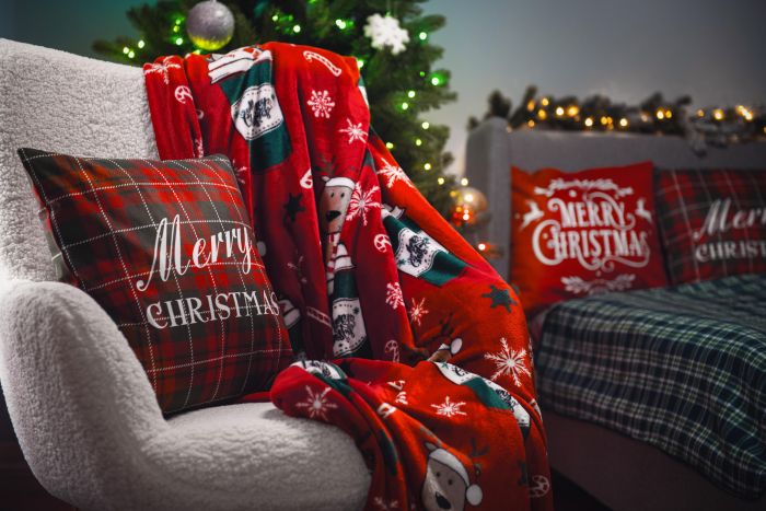 Плед Ardesto Christmas Flannel 160х200см, 100% поліестер, веселі олені