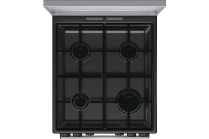Плита Gorenje комби, 62л, 50x60см, метал. кришка, дисплей, эмалированные реш, титан