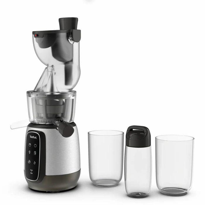 Соковыжималка Tefal Ultra Juice шнековая 200Вт, чаша-6л, жмых-0.8л, пластик, серебристо-черный