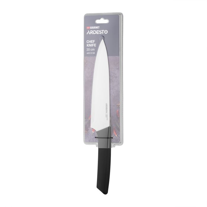 Кухонный нож поварской Ardesto Gemini Gourmet, 20см, нержавеющая сталь, пластик, черный