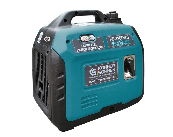 Генератор газо-бензиновый инверторный Konner&Sohnen KS 2100IGS, 230В, 2.0кВт, ручной старт, 19кг