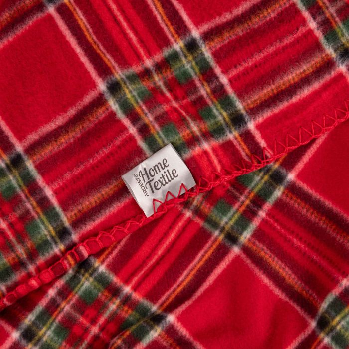 Плед Ardesto Christmas Fleece 130x160см, 100% поліестер, клітинка, червоний