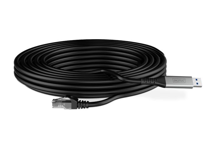 Кабель DIGITUS Ethernet USB-A - RJ45 CAT 6A S/FTP, 1 Gbit/s, 3m, LSZH